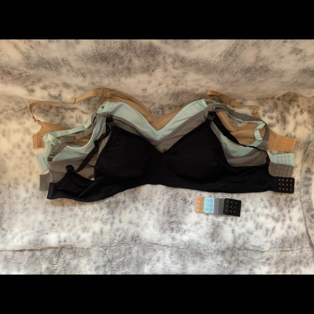 4 Clip-down Wireless Nursing/Maternity Bras Large